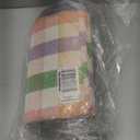 2 Pcs Spring Coir Doormat Outdoor Flower Welcome Outdoor Rug Front Porch Mats Layered Colorful Plaid Rugs for Spring Front Porch Entryway Decor