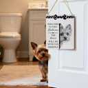 Poecinvi Funny Yorkie Bathroom Signs, Yorkie Gifts for Women, Cute Yorkshire Terrier Dogs Wooden Signs for Home Decor, Funny Yorkshire Terrier Hanging Sign for Bathroom Wall Decor, 8x10 Inch