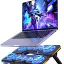 Laptop Cooling Pad, Gaming Laptop Cooler with 10 Quiet Fans, Height Adjustable Laptop Cooling Stand for 12"-18.1" Laptops, RGB Lights with Laptop Fan with 2 USB Port and Phone Stand