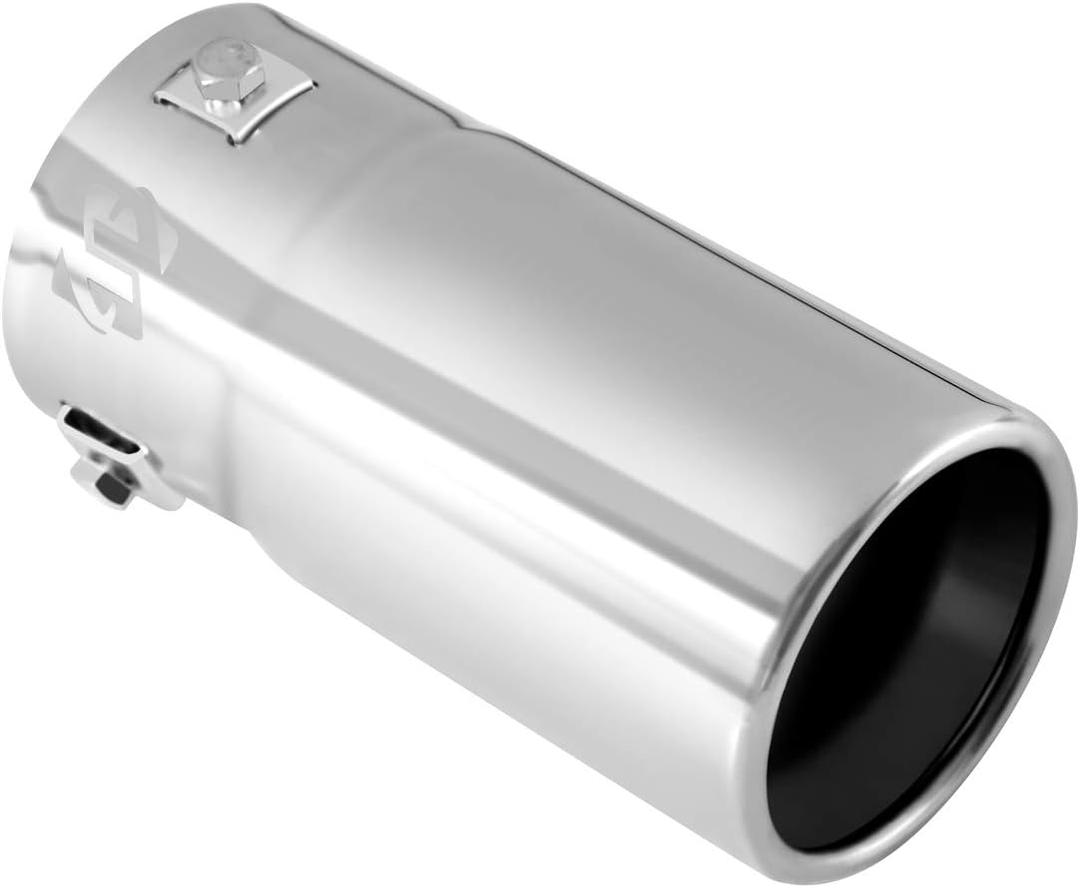 TriTrust Exhaust Tip, 1.75-2.5 inch Inlet Adjustable, Fit 1.75''/2''/2.25''/2.5'' Outer Diameter Tailpipe, 3'' Outlet 6'' Long Muffler Tip, Black Powder Coated Stainless Steel Tail Tip
