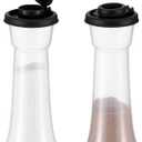 Baderke 2 Set Plastic Salt and Pepper Shakers Hourglass Salt and Pepper Shakers with Lids Large Covered for Camping Outdoor Lunch Home Kitchen Restaurant(Black)