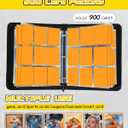 for 9 Pocket Trading Card Binder for 900 Cards - Cute Large Capacity Card Collection Album Folder with Zipper for Women Girls Teens Heart Skull Design for Sports, TCG, Game Cards