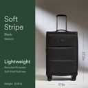 ANTLER Soft Stripe Medium Checked Luggage, Black, 27.2x17.1x11-13", 74-88L
