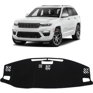 KUST Black Dash Cover for Jeep Grand Cherokee 4XE 2022-2025 2026 Non-Slip Dashboard Cover Interior Accessories for Jeep Grand Cherokee 4XE Custom Fit Dashboard Mat Sunshade Windshield No Glare