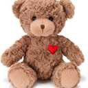 Red Heart Teddy Bear Stuffed Animals,Soft Cute Teddy Bear Plushies Toy - Valentine's Day, Christmas for Kids Girlfriend (Dark Brown)