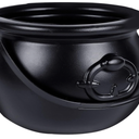 Zcaukya St Patricks Day Coin Pot, 7.4" Black Plastic Cauldron Kittle with Handle, Punch Bowl for Parties, Parade, Carnival, Dressing Accessories, Halloween Trick or Treat, Easter Egg Hunt