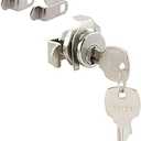 Prime-Line MP4573 Mailbox Lock – Replacement, Multipurpose Mailbox Lock for Several Brands – NA-14 Keyway, Opens Counter-Clockwise with 90º Rotation, Nickel Finish (Set of 3)