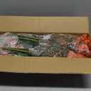 HyeFlora Artificial Fall Flowers Faux Mums for Outdoor Indoor Garden Home Decoration, Faux Flower Daisy with Eucalyptus Leaves Fake Mums Plants Greenery Boxwood Porch Patio, 12 Bundles (Orange)