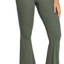 Sunzel Flare Leggings, Crossover Yoga Pants with Tummy Control, High-Waisted and Wide Leg (Medium, Kambaba)