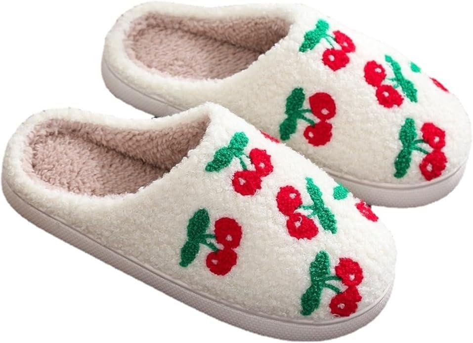 Cherry Slippers Home Slippers Comfortable Indoor House Preppy Slippers For Kids Women Men Girls, 40-41