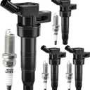 UF611 Ignition Coil Pack 273003F100 and Iridium Spark Plugs Set of 4 Fit For Kia Optima,Forte,Sportage,Forte Koup,Sorento 2009-2016&Hyundai Sonata,Genesis Coupe,Tucson 2008-2016 2.0L 2.4L L4