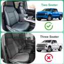 for Chevy Silverado Seat Covers 2007-2025 2026 for GMC Sierra Seat Covers 2007-2025 2026, 1500 2500HD 3500HD, Leather Ice Silk Waterproof Trucks Pickup Seat Covers Custom Fit