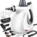 Pressurized Handheld Multi-Surface Natural Steam Cleaner with 12 pcs Accessories, Multi-Purpose Steamer for Home Use, Steamer for Cleaning Floor, Upholstery, Grout and Car (Grey) (Grey)