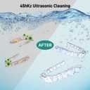 Ultrasonic Retainer Cleaner, Dental Cleaning Pod with U-V Lights, 45kHz Retainer Cleaner Machine for Dentures, Toothbrush Heads, Jewelry, Aligner, Night Mouth Guards (Black)