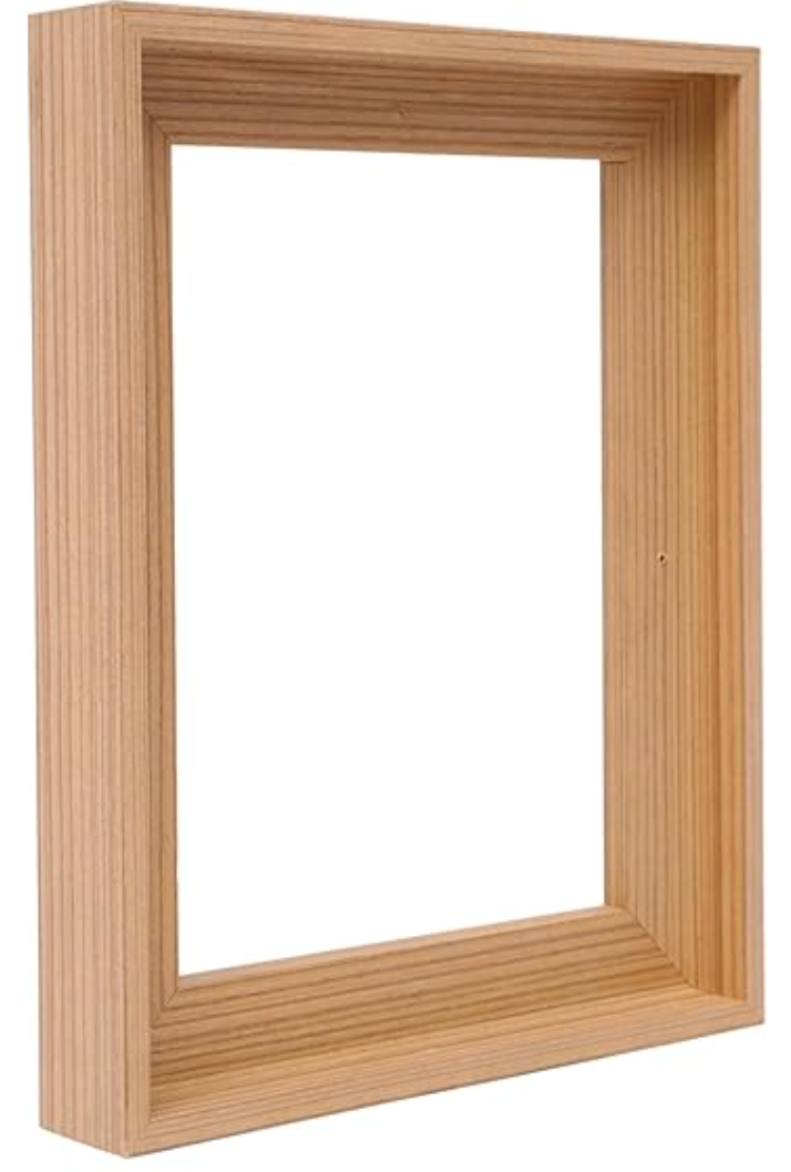 YIVIVEN Real Solid Wood Canvas Floater Frame, 0.9" depth Canvas Floating Frame, Floater Frame For Canvas Paintings, Canvas Frame (Light Brown, 16"x20")