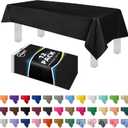 Grandipity 12 Pack Premium Disposable Plastic Tablecloth 54 Inch. x 108 Inch. Decorative Rectangle Table Cover - Black