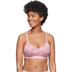 Warner's Women's Cloud 9 Super Soft Wireless Lift Convertible Comfort Bra Rn1041a (X-Large, Lilac Petals Print)