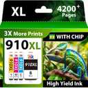 Starink Compatible 910XL Ink Cartridges for HP 910 Ink Replacement for HP 910XL Ink Cartridges Combo Pack Work with HP Officejet Pro 8020 8025 8028 8035 Officejet 8015 8010 Printers Ink, 4 Pack