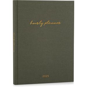 Beautiful 2025 Appointment Book Planner - Sturdy Linen Daily Planner & Weekly Calendar with Half Hourly Schedule Easily Keeps Track Of All Your Appointments - The Perfect Day by Day Organizer (Olive)