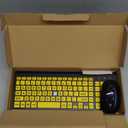 Large Print Computer Keyboard, Wired USB High Contrast Keyboard with Oversized Print Letters for Visually Impaired Low Vision Individuals (Yellow+Black)