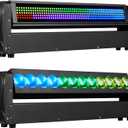 360 Moving Head DJ Lights 250W Beam Curtain & Strobe Stage Lights Bar 12x10W RGBW 4in1 DMX512/Sound/RDM Professional DJ Stage Props for Party Live Show Wedding - 2 Pcs