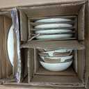 AmorArc Ceramic Dinnerware Sets,Handmade Reactive Glaze Plates and Bowls Sets,Highly Chip and Crack Resistant | Dishwasher & Microwave Safe Dishes Set, Service for 4 (12pc)