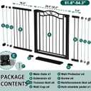 Fairy Baby 51.6"-54.3" Extra Wide Baby Gate with Door, 52 53 54 Inches Walk THR Baby Gates for Stairs Pressure Mounted no Drill, Indoor Tension Metal Child Pet Dog Safety Gate for Kids, Black