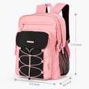 Choco Mocha Pink Backpack for Girls, Travel School Backpack for Teen Girls Large Bookbag for Middle Elementary School 18 Inch, Black Pink (Thickened version (exclusive laptop compartment))