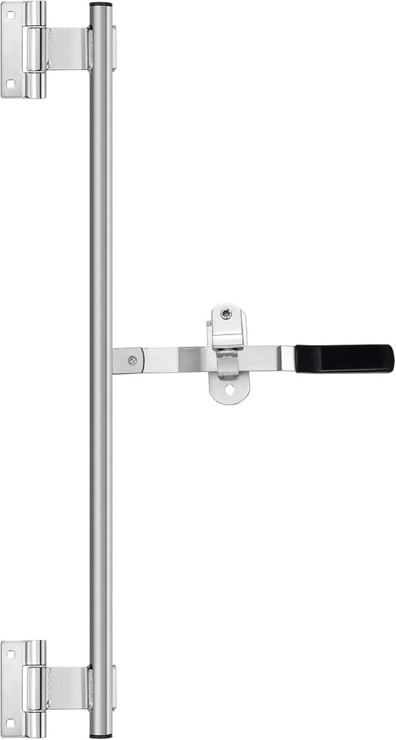 Hicarer Cam Bar Lock Enclosed Trailer Door Latch, Zinc Plated, Single Hinge Point for Folding Ramp Door, RV Hauler Fold Down Door(55 Inch,Silver)