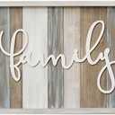 Stratton Home Decor Rustic Family Wood Wall Decor | Handcrafted Family Wall Decor for Living Rooms or Any Room | Easy to Hang Family Sign Wall Decor with Distressed White Finish 20”x1”x16”