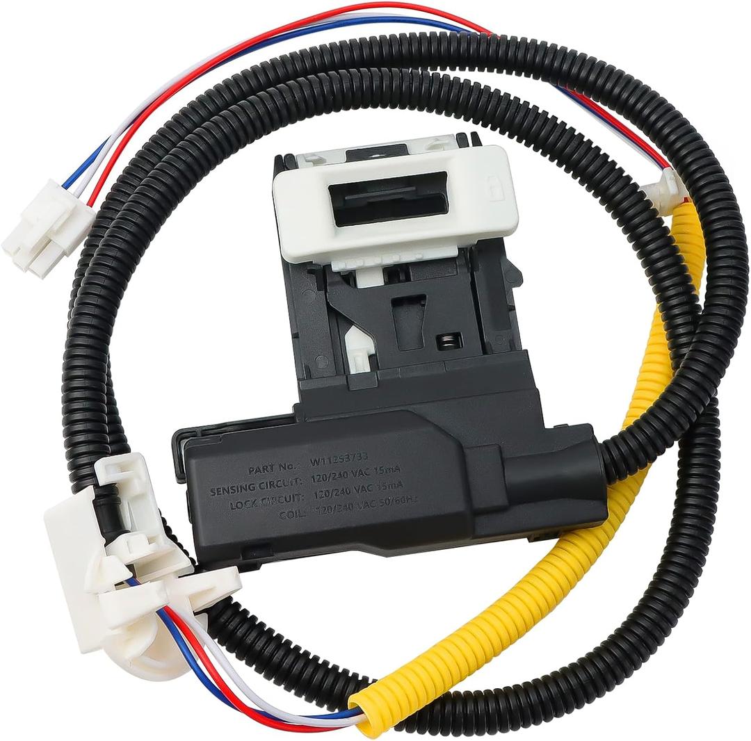 2026 Upgraded Washer Lid Lock Switch (3 Wire) W11307244 W10682535 Replacement for Whirlpool Kenmore Maytag Roper Washing Machines Replaces W10838613 W10838613VP W11253733 PS12704713 by Techecook