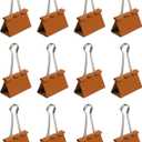 JAM PAPER Colorful Binder Clips - Large - 1 1/2 Inch (41 mm) - Orange Binderclips - 12/Pack