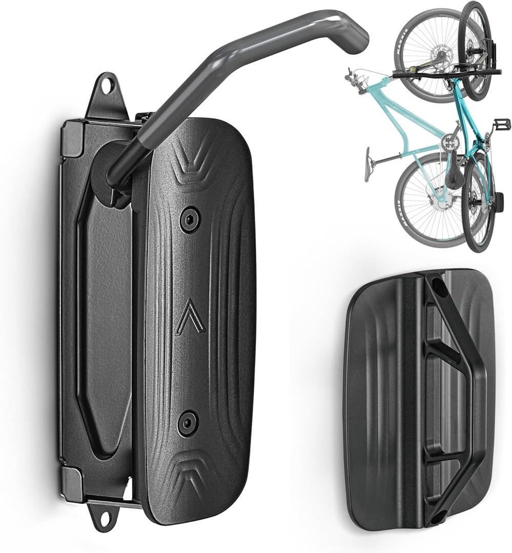 monTEK Swivel Bike Wall Mount  Garage Bike Hanger & Space-Saving Vertical Bike Rack for Garage & Apartment, Sturdy Bike Storage Hook Holds up to 66 lbs, Easy Installation & Scratch-Proof Design