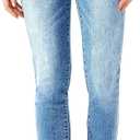 RHODANTHE Women's Ripped Boyfriend Jeans Stretch Skinny Jean Trendy Distressed Straight Leg Jeans with Holes (10, R1006)