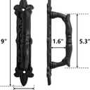 Peohud 2 Pack Heavy Duty Barn Door Handle, 9 Inches Cast Iron Rustic Gate Handle, Antique Black Carved Door Pull for Garages Sheds Closet Drawer Cabinet Fence Outdoor Farmhouse