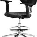 Frassie Polyurethane Lab Stool Chair with Armrest, Task Rolling Chair for Laboratory and Cleanroom