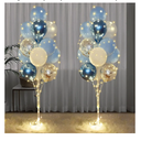Balloons Stand Kit for Floor with String Light 2 Set Blue Centerpieces Balloon Holder Decoration for Wedding Birthday Party Bachelorette Party