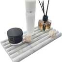 Natural Marble Tray for Bathroom Countertop Organizer,Vanity Decorative Stone Tray for Candles, Perfume, Jewelry Dish Ring Tray (Carrara White)