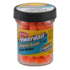 Berkley PowerBait Trout Nibbles Fishing Dough Bait, Fluorescent Orange, 1.1-Ounce Jar Pack Of 2