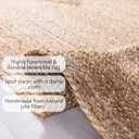 FRELISH DECOR Handwoven Jute Area Rug - 8x10 Feet Natural Yarn - Rustic Vintage Beige Braided Reversible Rectangular Rugs for Bedroom - Kitchen - Living Room - Farmhouse (8' x 10' Natural)