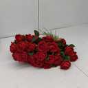 BLEUM CADE 50 Pcs Red Roses Artificial Flowers, Real Touch Velvet Roses Fake Flowers Bulk, Artificial Roses Bouquet with Long Stems Bridal DIY Wedding Party Centerpiece Decorations