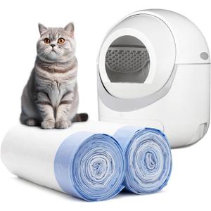 40 Count Extra Large Cat Litter Box Liners, Litter Waste Receptacles Bags for Giaceaw Self Cleaning Cat Litter Box (Blue)