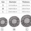 Round Floor Pillow Cover Tatami Floor Cushion Cover Straw Japanese Futon Cover Meditation Seating Ottoman Throw Cover Protector for Living Room Indoor Outdoor Gray,19.69 inches