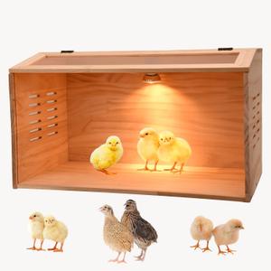 Brooder Box for Chicks, Chicken Brooder with Heater for Baby Poultry (19.7*12*12 inch)