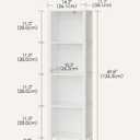 Bookshelf, Modern 4-Tier Bookcase, Open Storage Book Shelf, 11 14.2 50.4 Inches, Small Narrow Bookshelves for Living Room, Home Office, Bedroom, White