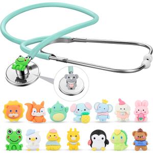 TrelaCo 16 Pcs Stethoscope Real Working Cartoon Animal Charms Role Play Doctors Nurses Party Accessories