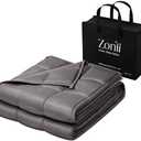 ZonLi Cooling Weighted Blanket (60"x80", 20lbs, Grey) Queen Size Bamboo-Derived Rayon Weighted Blanket for Adults, High Breathability Heavy Blanket, Soft Material with Premium Glass Beads