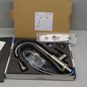 QFN Kitchen Faucet with Pull Down Sprayer Brushed Nickel, High Arc Single Handle Single Level Stainless Steel Pull Out Sink Faucet for Farmouse Camper RV Bar, Fit for 1 or 3 Hole