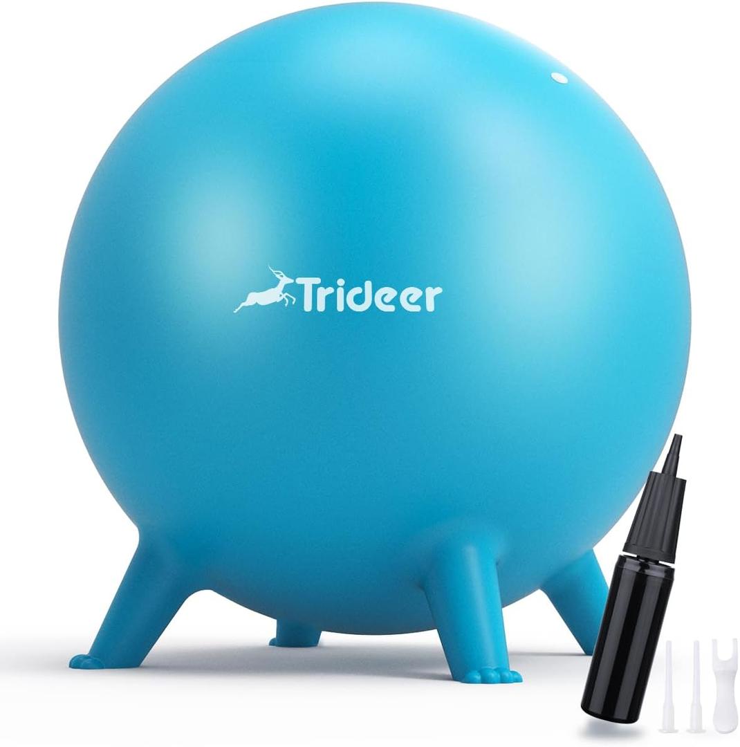 Trideer Flexible Seating for Classroom Elementary, Yoga Ball Chairs for Kids, Wobble Chair of School Supplies for Sensory Kids, Student Desk Chairs for Homeschool (Blue, 21.6")