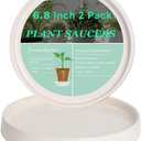 vensovo 7 Inch White Ceramic Plant Saucer Pots Tray -2 Pcs Round Planter Saucers for Indoor & Outdoor Plants, Large Trays Perfect for 5 Inch 6Inch Flower Pot